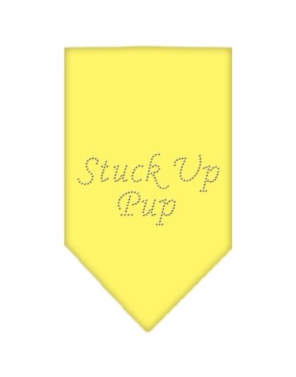 Stuck Up Pup Rhinestone Bandana Yellow Large