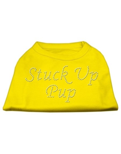 Stuck Up Pup Rhinestone Shirts Yellow Lg