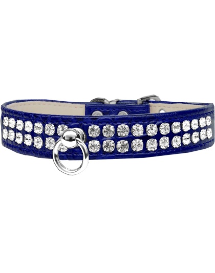 Style #72 Rhinestone Designer Croc Dog Collar Blue Size 10