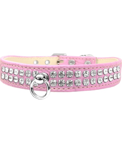 Style #72 Rhinestone Designer Croc Dog Collar Light Pink Size 10