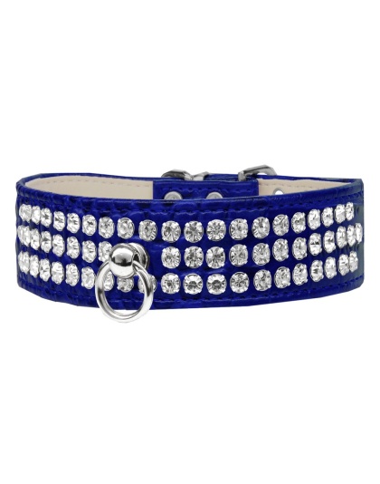 Style #73 Rhinestone Designer Croc Dog Collar Blue Size 10