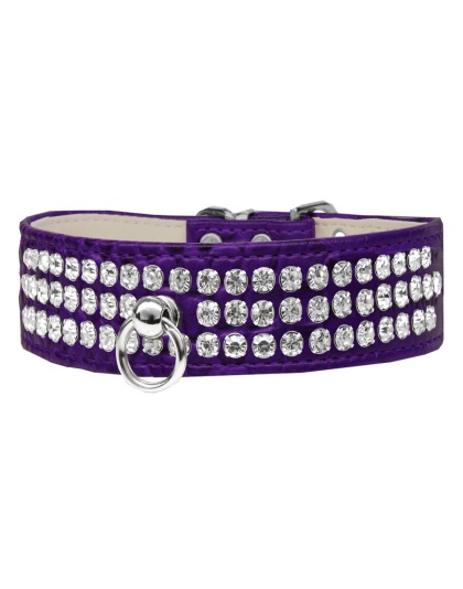 Style #73 Rhinestone Designer Croc Dog Collar Purple Size 10