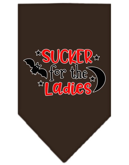 Sucker for the Ladies Screen Print Bandana Cocoa Large