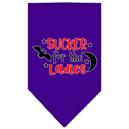 Sucker for the Ladies Screen Print Bandana Purple Large