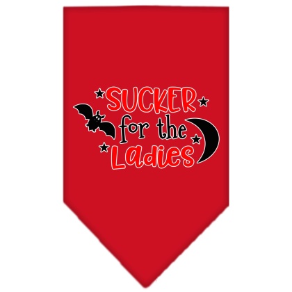 Sucker for the Ladies Screen Print Bandana Red Large