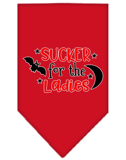 Sucker for the Ladies Screen Print Bandana Red Large