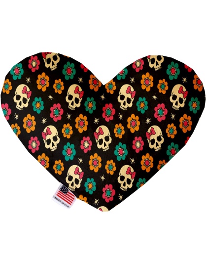 Sugar She Skulls 6 Inch Canvas Heart Dog Toy