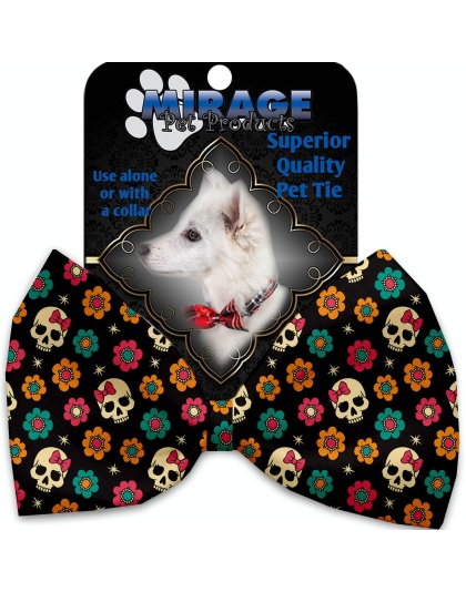 Sugar She Skulls Pet Bow Tie