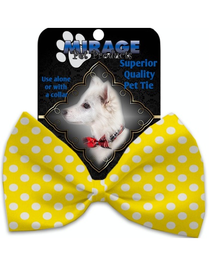 Sunny Yellow Swiss Dots Pet Bow Tie