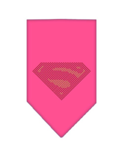 Super! Rhinestone Bandana Bright Pink Large