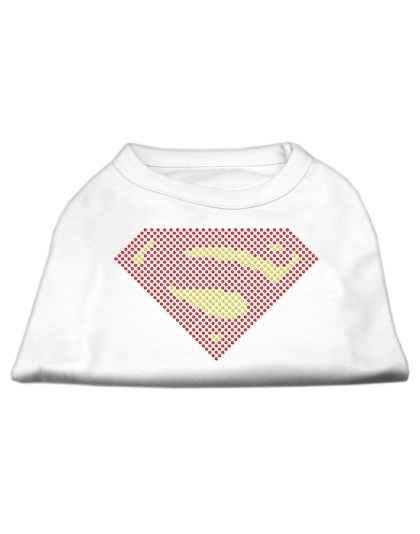 Super! Rhinestone Shirts White L