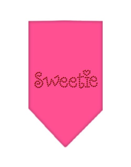 Sweetie Rhinestone Bandana Bright Pink Large