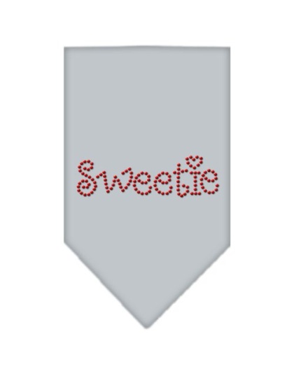 Sweetie Rhinestone Bandana Grey Large