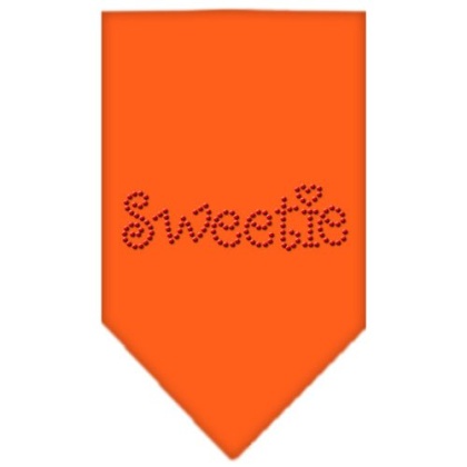 Sweetie Rhinestone Bandana Orange Large