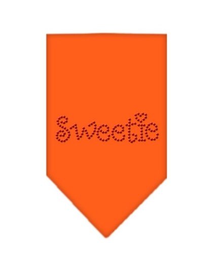 Sweetie Rhinestone Bandana Orange Large