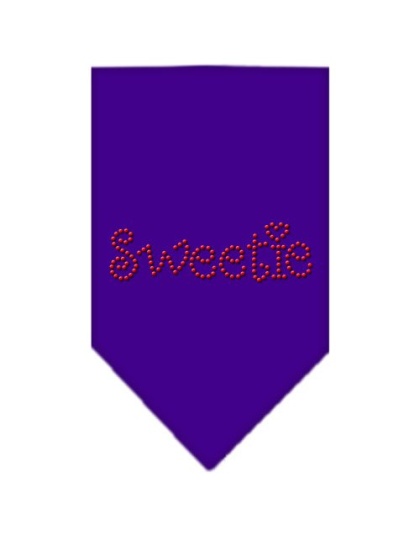 Sweetie Rhinestone Bandana Purple Large