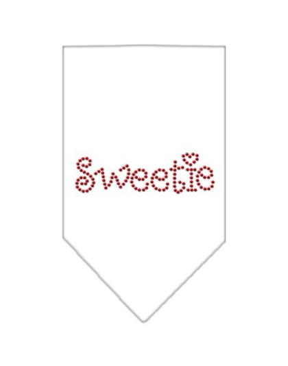 Sweetie Rhinestone Bandana White Large