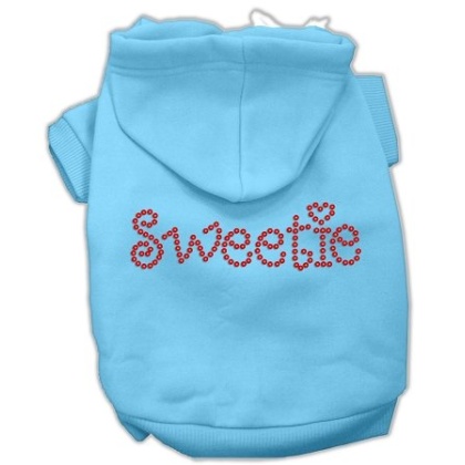 Sweetie Rhinestone Hoodies Baby Blue L