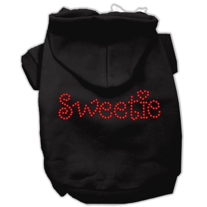 Sweetie Rhinestone Hoodies Black L