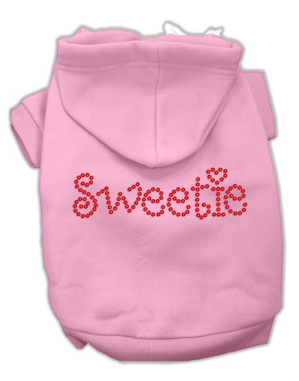 Sweetie Rhinestone Hoodies Pink L