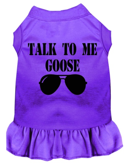 Talk to me Goose Screen Print Dog Dress Purple 4X (22)