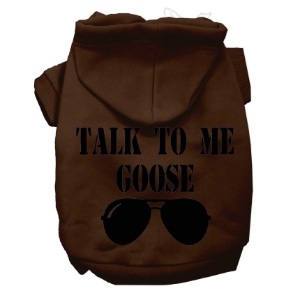 Talk to me Goose Screen Print Dog Hoodie Brown L