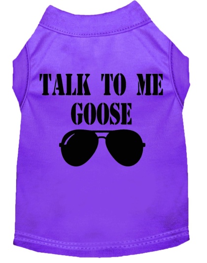 Talk to me Goose Screen Print Dog Shirt Purple Lg