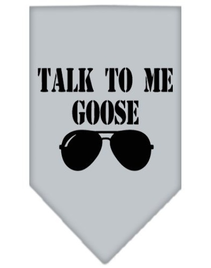 Talk to me Goose Screen Print Pet Bandana Grey Large