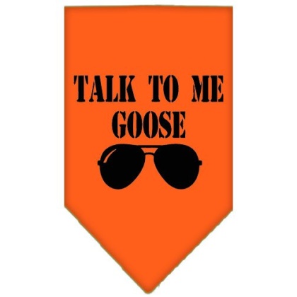 Talk to me Goose Screen Print Pet Bandana Orange Large