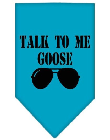 Talk to me Goose Screen Print Pet Bandana Turquoise Large