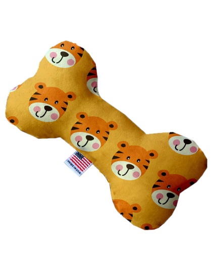 Tally the Tiger 10 inch Canvas Bone Dog Toy