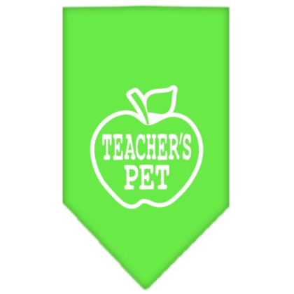 Teachers Pet Screen Print Bandana Lime Green Large