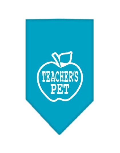 Teachers Pet Screen Print Bandana Turquoise Large