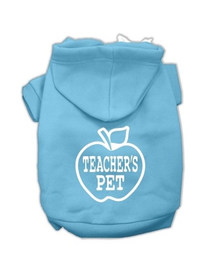 Teachers Pet Screen Print Pet Hoodies Baby Blue Size L
