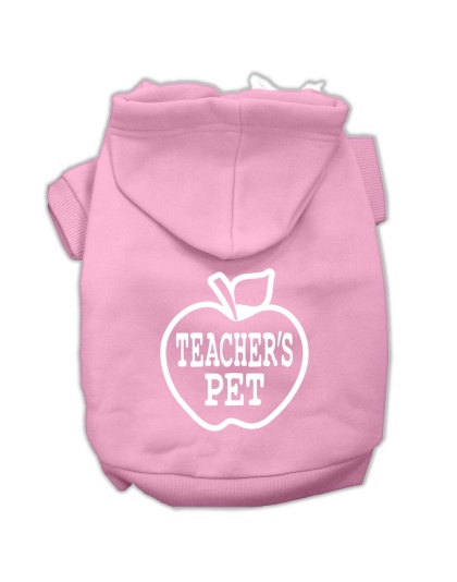 Teachers Pet Screen Print Pet Hoodies Light Pink Size L