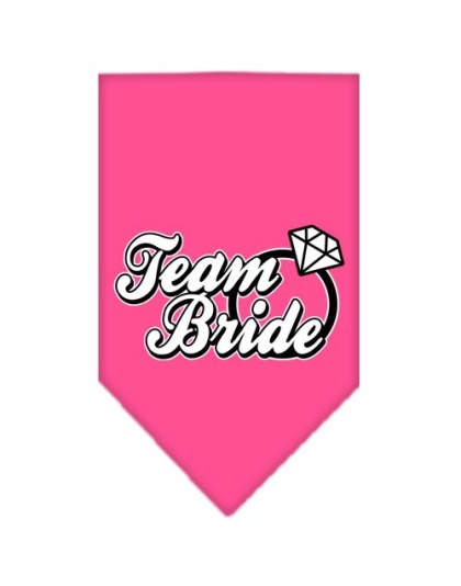 Team Bride Screen Print Bandana Bright Pink Large