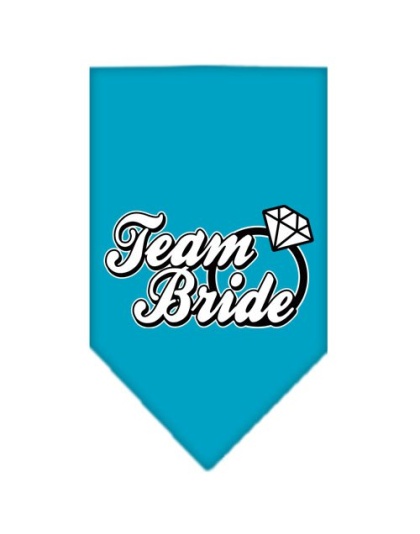 Team Bride Screen Print Bandana Turquoise Large