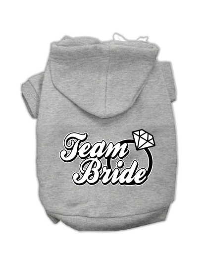 Team Bride Screen Print Pet Hoodies Grey Size Lg