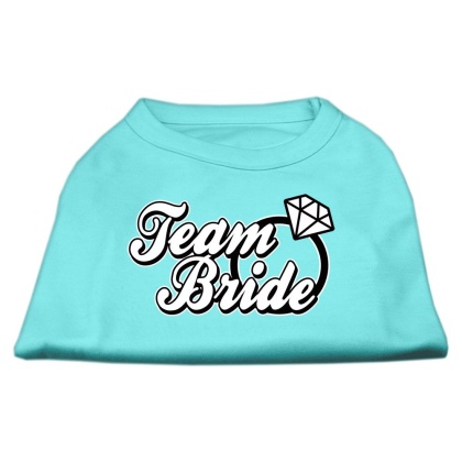 Team Bride Screen Print Shirt Aqua Lg