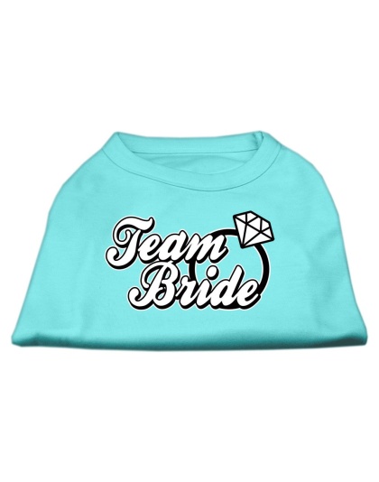 Team Bride Screen Print Shirt Aqua Lg