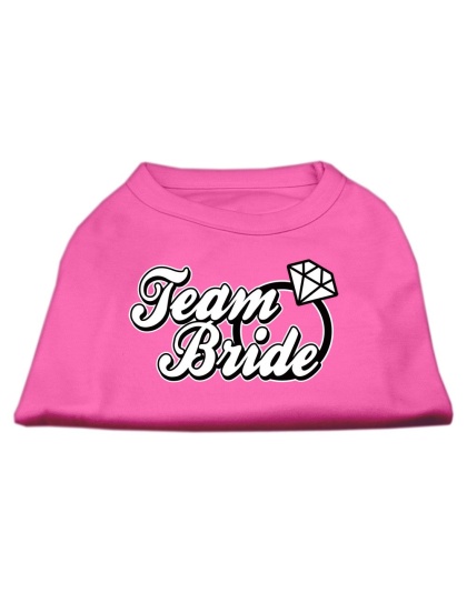 Team Bride Screen Print Shirt Bright Pink Lg