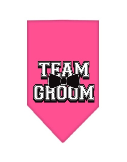 Team Groom Screen Print Bandana Bright Pink Large