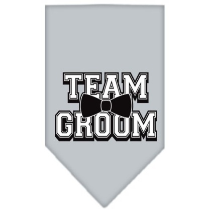 Team Groom Screen Print Bandana Grey Large