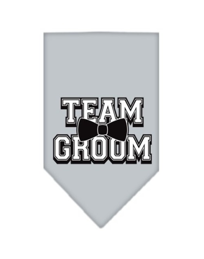 Team Groom Screen Print Bandana Grey Large