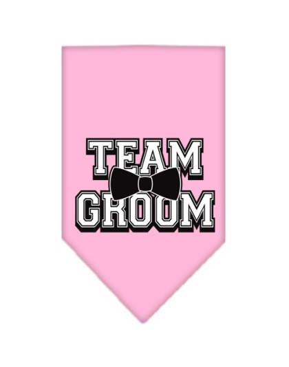 Team Groom Screen Print Bandana Light Pink Large