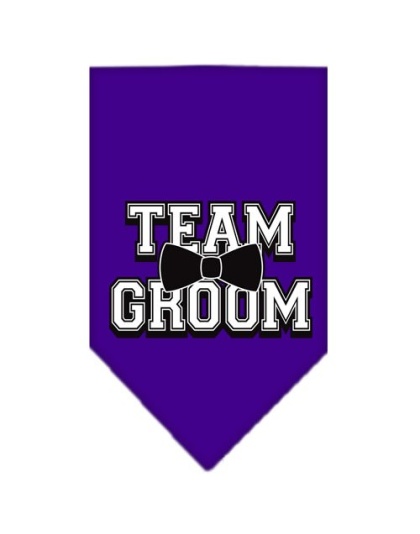 Team Groom Screen Print Bandana Purple Large