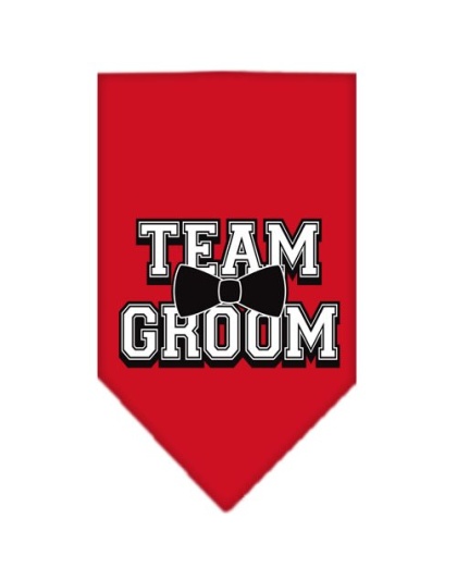 Team Groom Screen Print Bandana Red Large