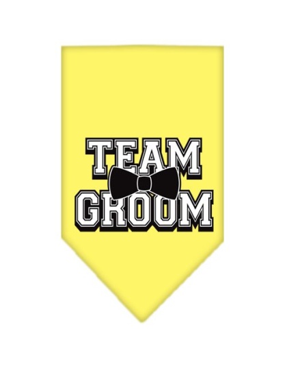 Team Groom Screen Print Bandana Yellow Large