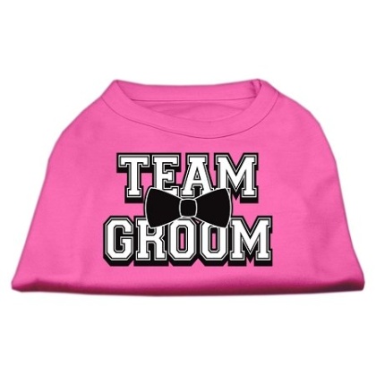 Team Groom Screen Print Shirt Bright Pink Lg