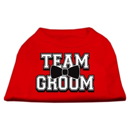 Team Groom Screen Print Shirt Red Lg